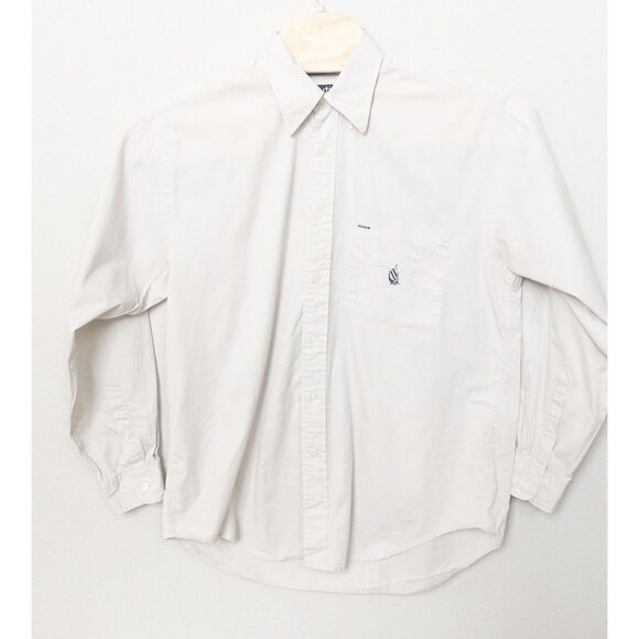Vintage Nautica Made In USA Mens‎ Medium Button Down Dress Shirt Tan - Picture 2 of 11